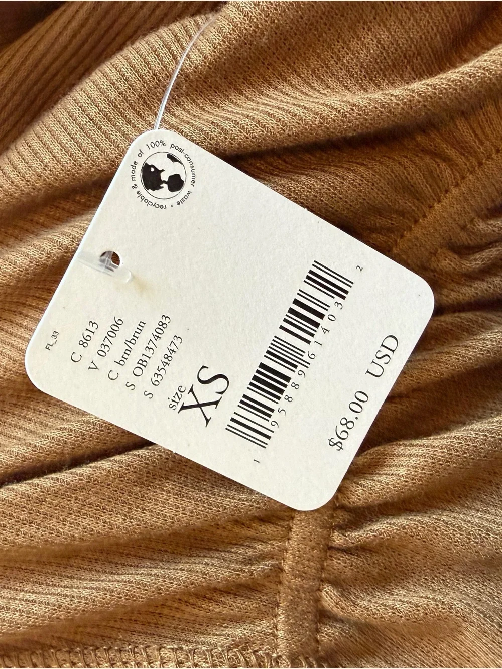 Free People Cropped Balloon-Sleeve Top in Camel Brown